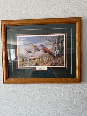 Framed artwork by Terry Doughty, this piece is titled “High Field Flush”